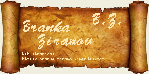 Branka Ziramov vizit kartica